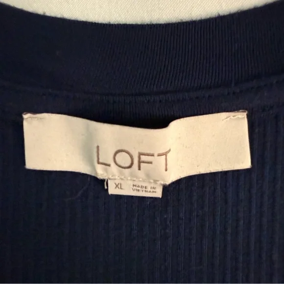 LOFT Deep Blue Long Sleeve Top - Picture 2 of 4